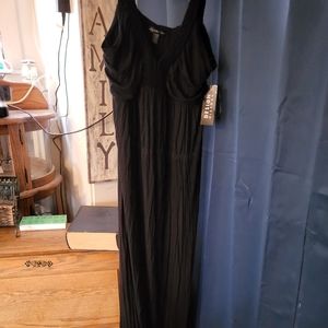 Black maxi dress with braided shoulder straps BNWT